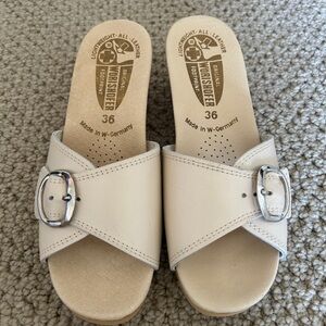 Worishofer Slide Sandals with Buckle